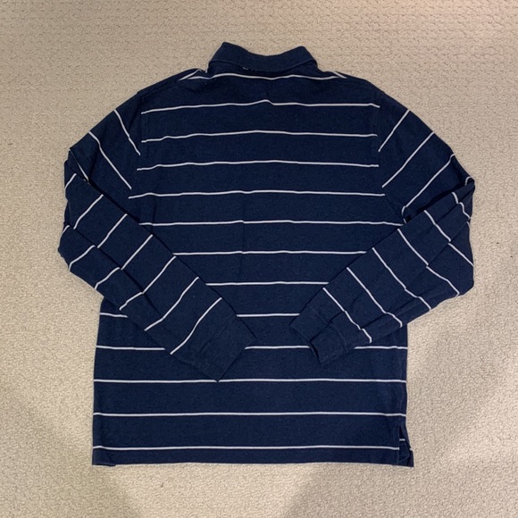 Men’s Lacoste Blue & White Stripe Long Sleeve Size Large - Picture 8 of 9
